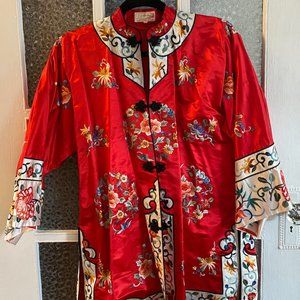 Vintage Royal Red Silk Chinese Nee Year Jacket year of the Horse